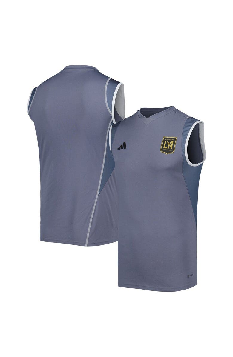 adidas Men's adidas Gray LAFC 2023 On-Field Sleeveless Training Jersey, Main, color, 