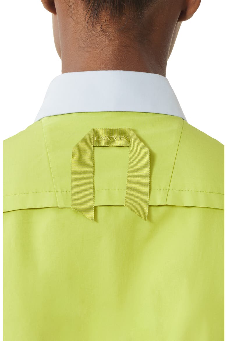 Green Short Shirt Dress In Cotton Poplin, Alternate, color, Absinth Green