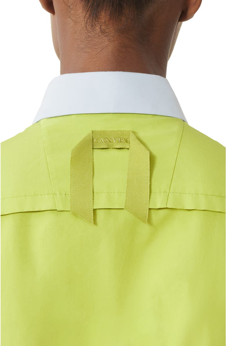 Lanvin Green Short Shirt Dress In Cotton Poplin, Alternate, color, Absinth Green
