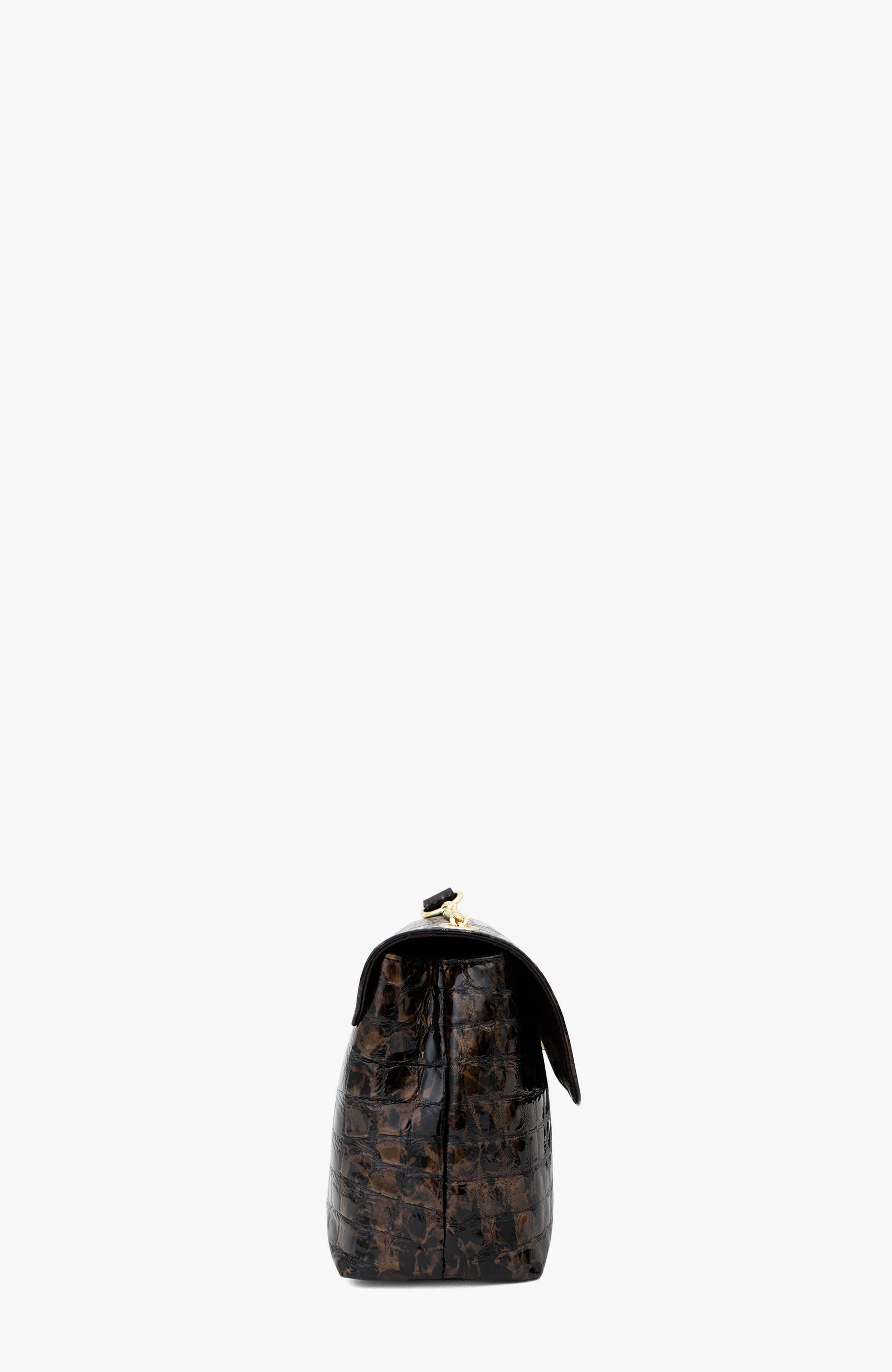 Gallop 536 Patent Leather Shoulder Bag, Alternate, color, Black / Brown