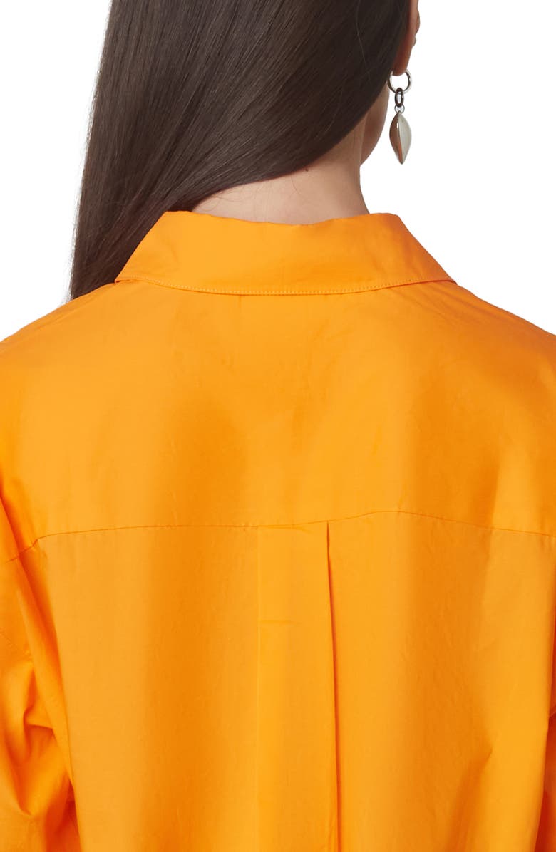 Nia Austin Cotton Button-Up Shirt, Alternate, color, Tangerine