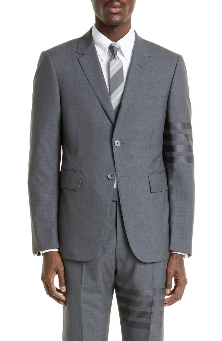 Thom Browne 4 Bar Mélange Wool Sport Coat, Main, color, Dark Grey