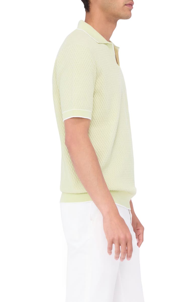 Bugatchi Tipped Johnny Collar Polo, Alternate, color, Pistachio