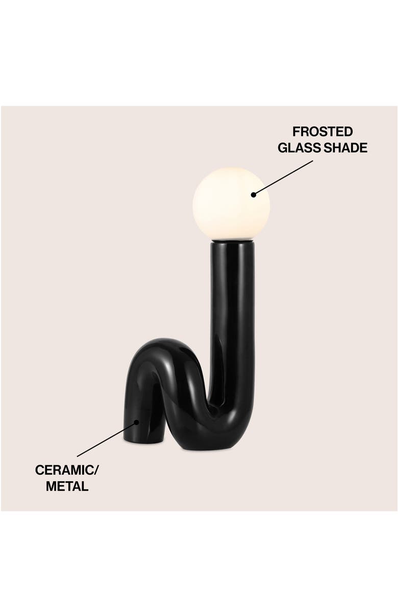 JONATHAN Y Katya 18" Scandinavian Minimalist Ceramic Spiral Tube LED Table Lamp, Alternate, color, Black