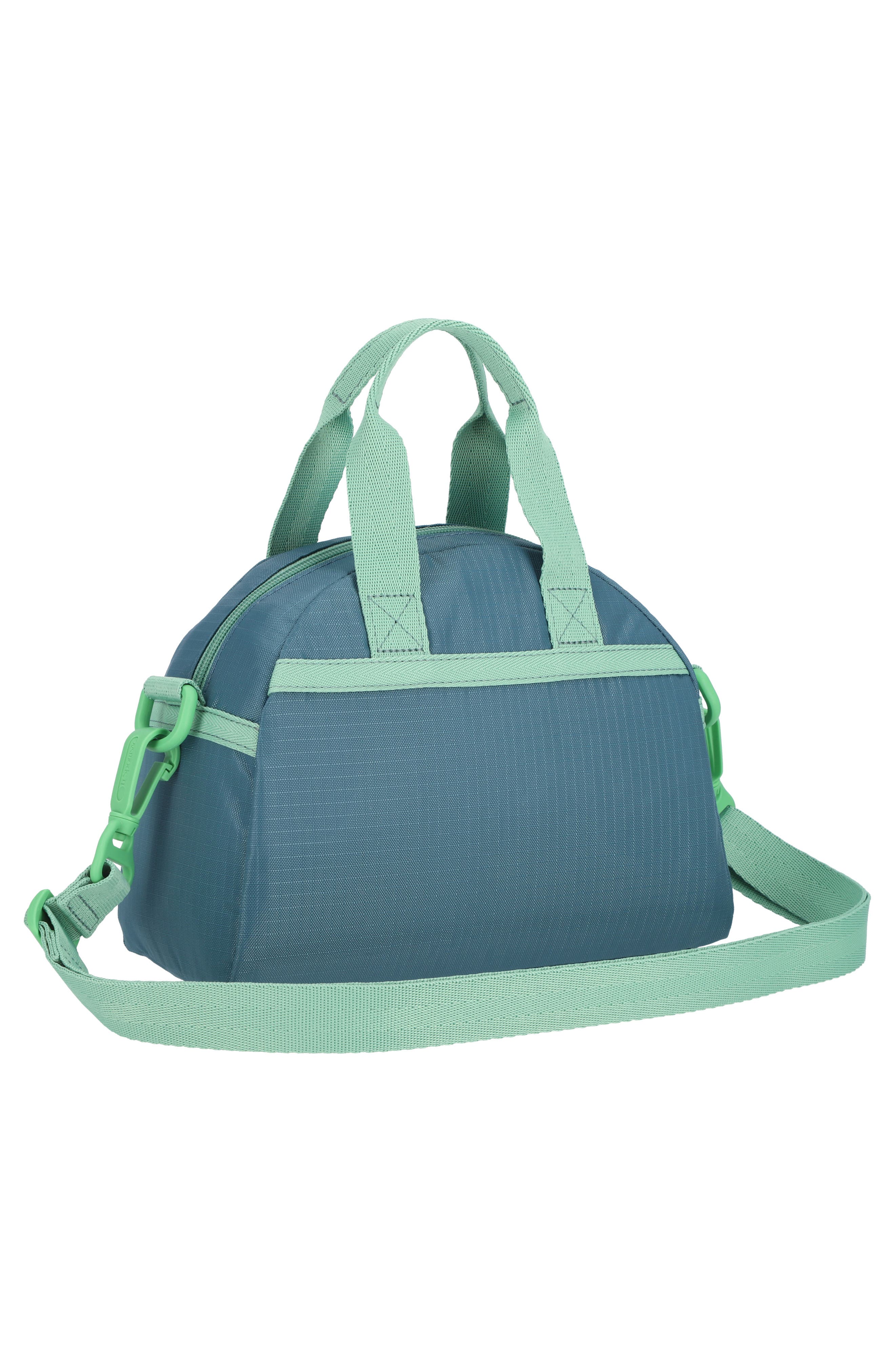 LeSportsac Small Round Water Repellent Satchel, Alternate, color, Blue Indigo/ Mint