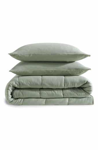 Reversible Plush Washed Microfiber Comforter Bedding Set