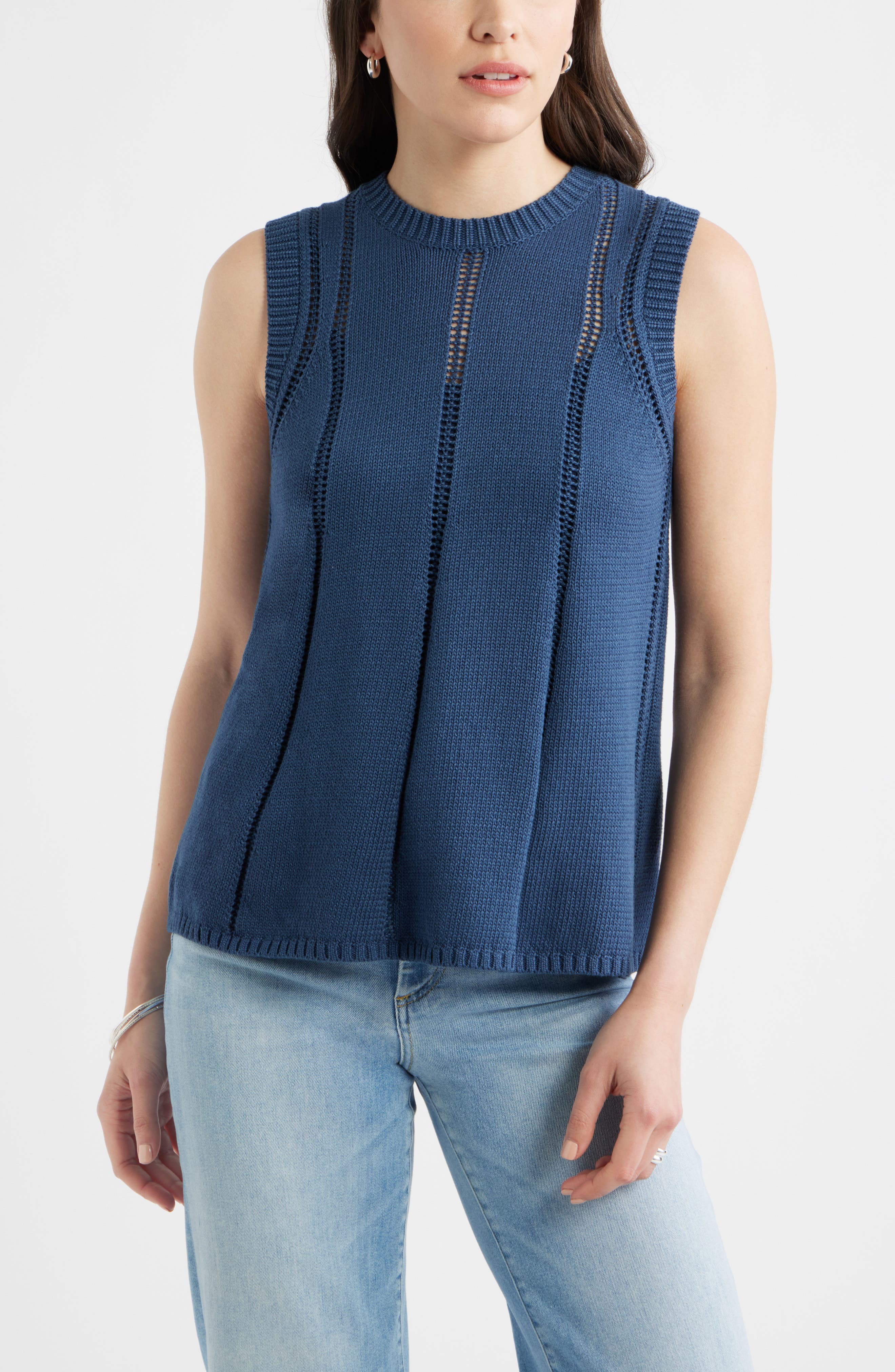 Open Stitch Sleeveless Sweater - image 5