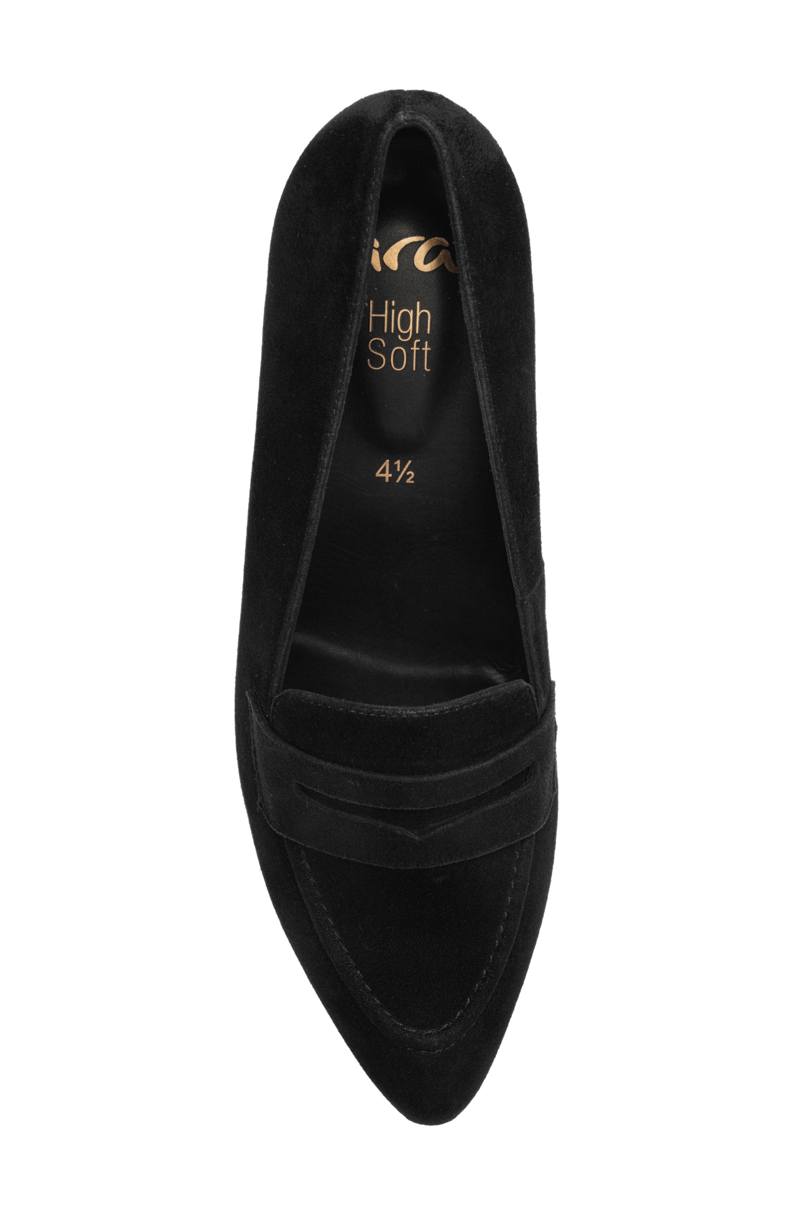 Ambrosia Pointed Toe Penny Loafer Pump, Alternate, color, BLACK