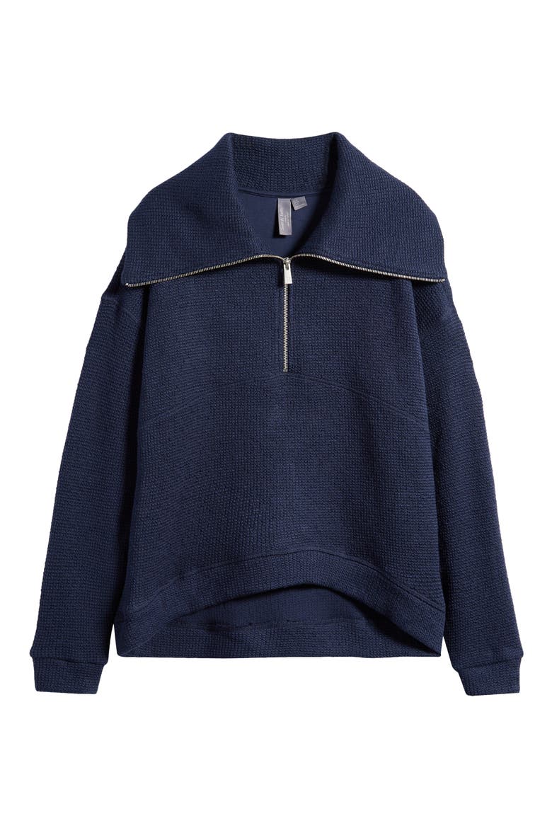 Restful Bouclé Half Zip Pullover, Alternate, color, NAVY BLUE