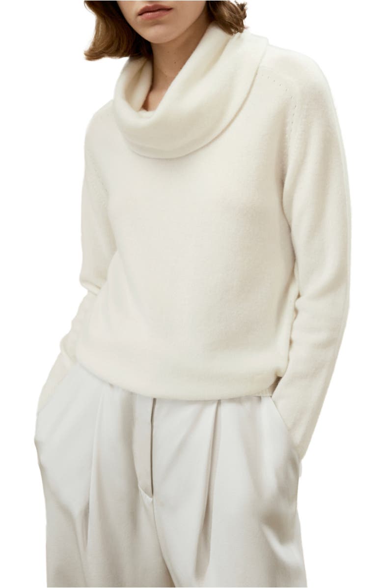 Lilysilk Cashmere Cowl Neck Sweater, Main, color, White