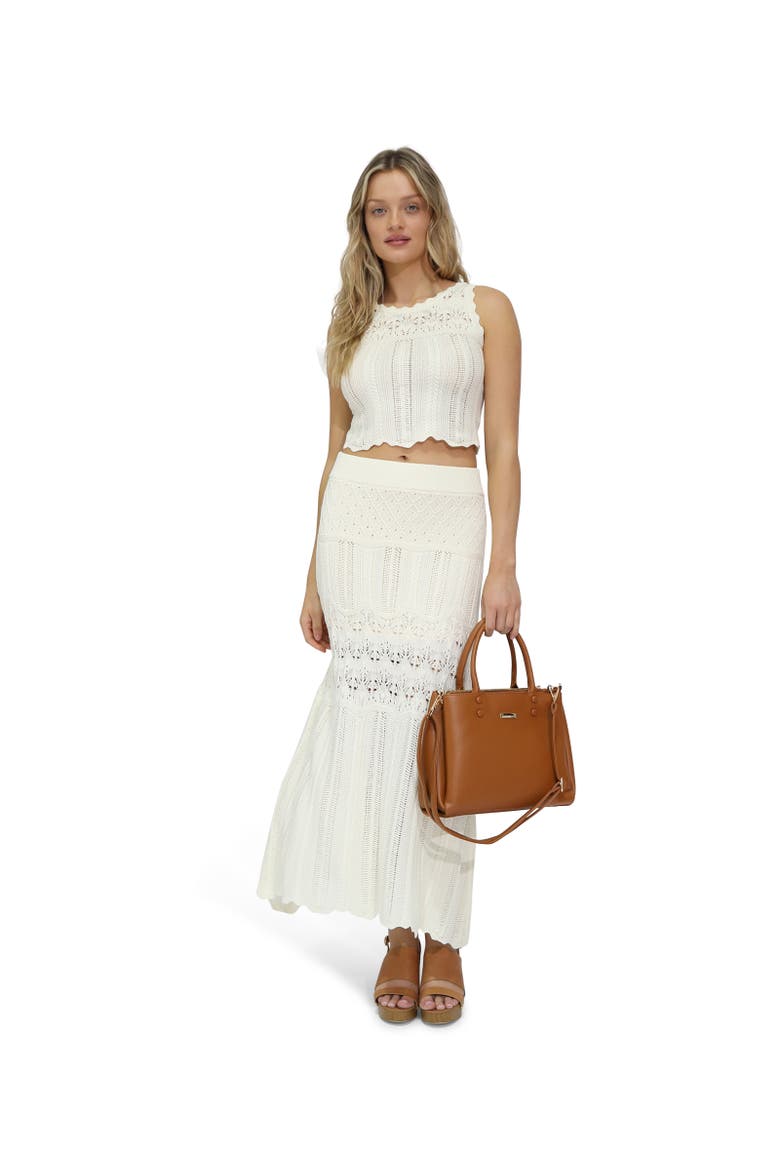Harvest Haze Crochet Maxi Skirt, Alternate, color, White