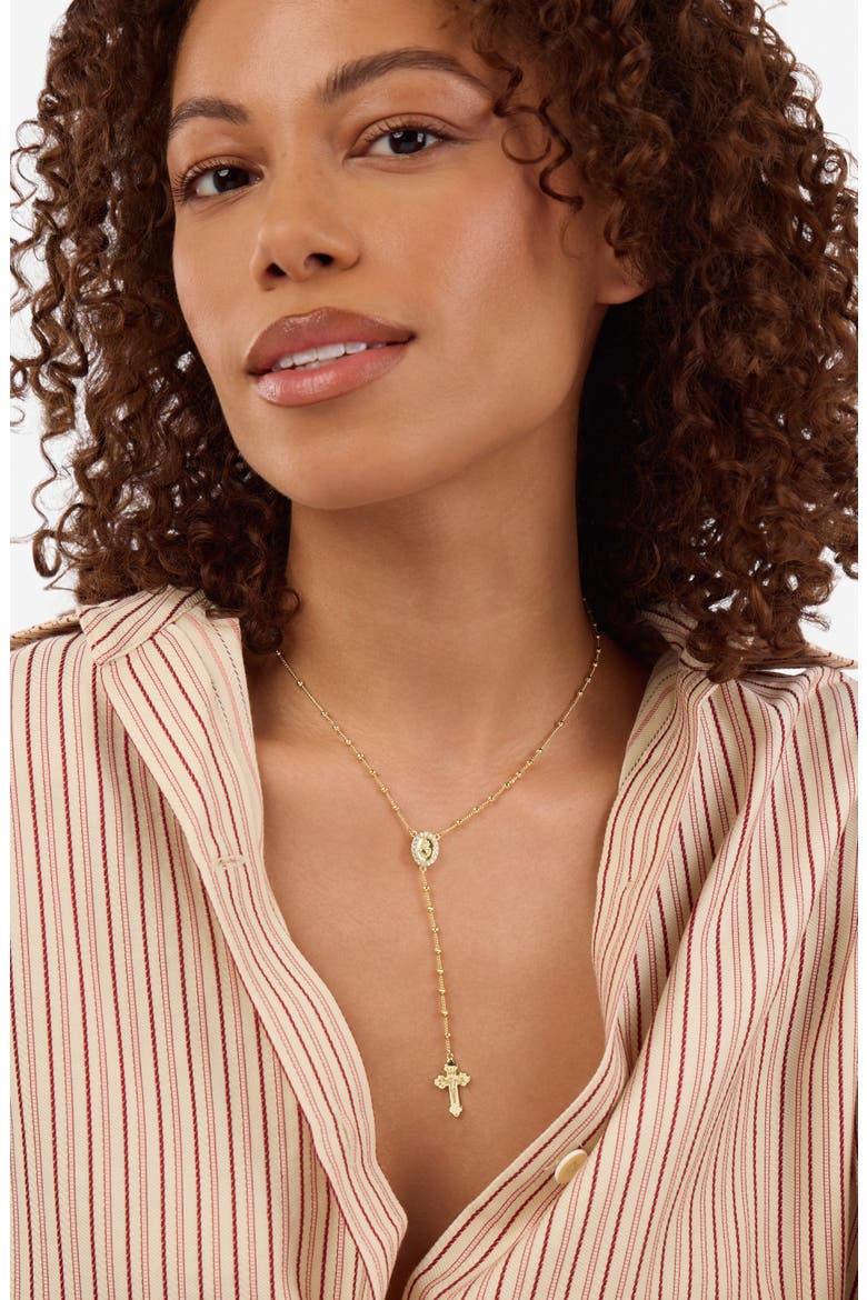 Cross Y-Necklace, Alternate, color, GOLD