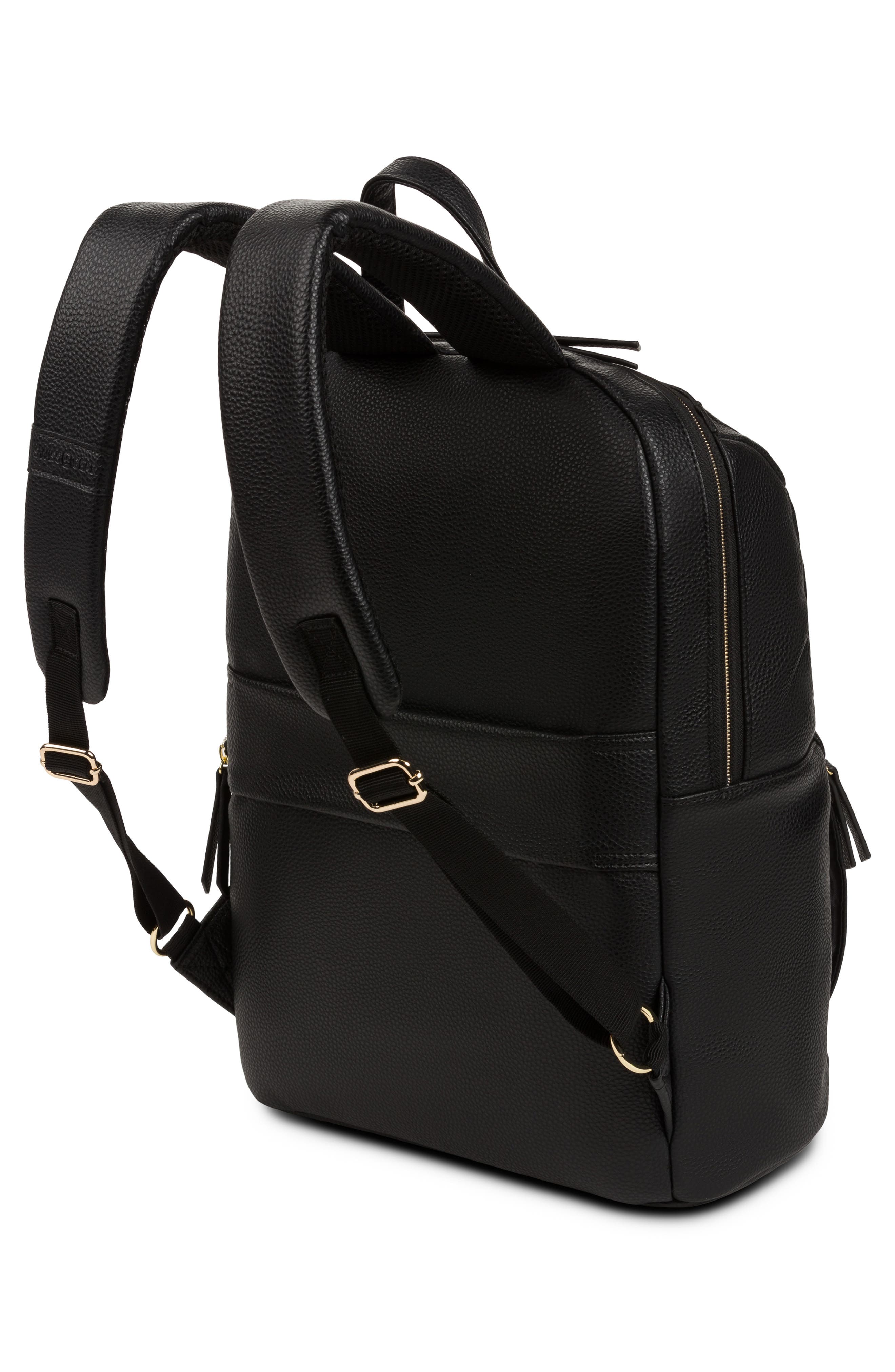 SWISSGEAR 9901 Faux Leather Laptop Backpack, Alternate, color, Black