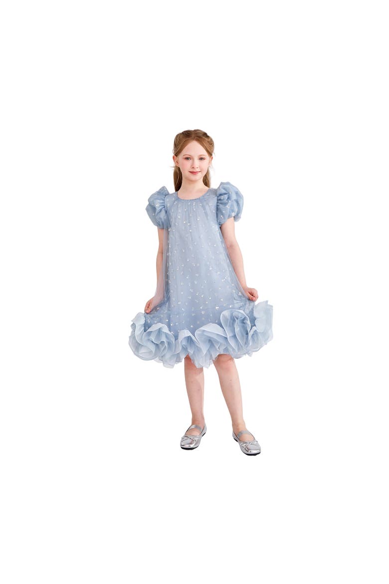 Thalina Ruffle Dress, Alternate, color, Blue