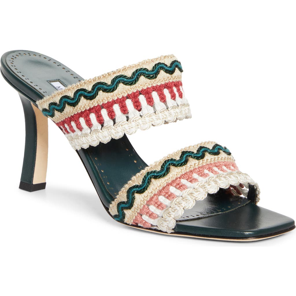 Manolo Blahnik Mabecomu Slide Sandal In Multi