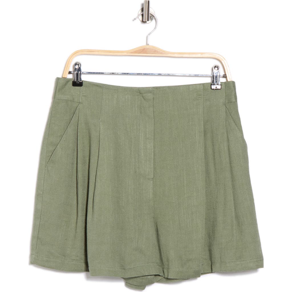 Asos Design High Waist Pleated Front Shorts