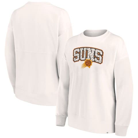 Women's Fanatics Branded White Phoenix Suns Tonal Leopard Pullover Sweatshirt
