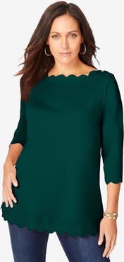Jessica London Scallop Boatneck Tunic