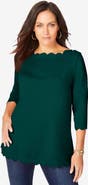 Jessica London Scallop Boatneck Tunic