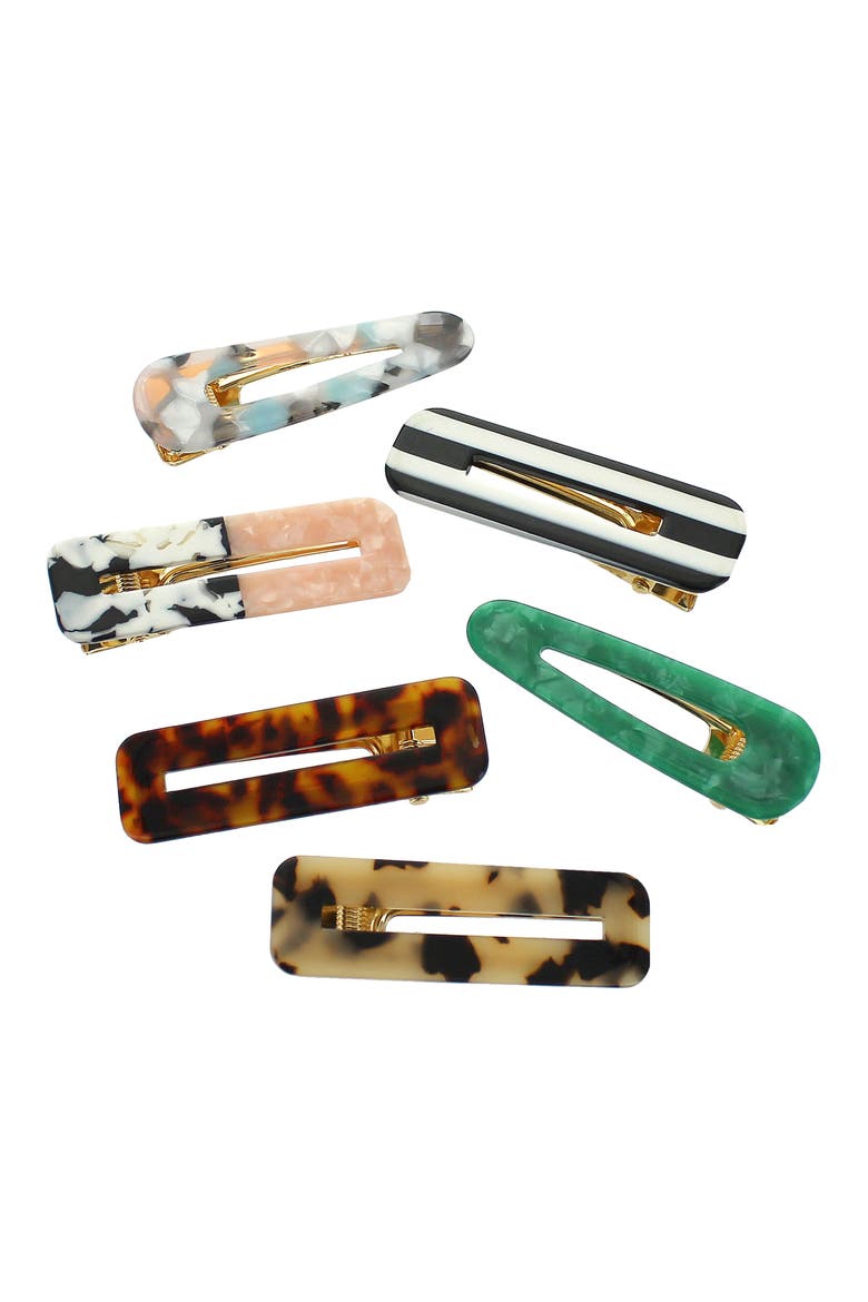 6-Pack Hair Clips, Main, color, MULTI
