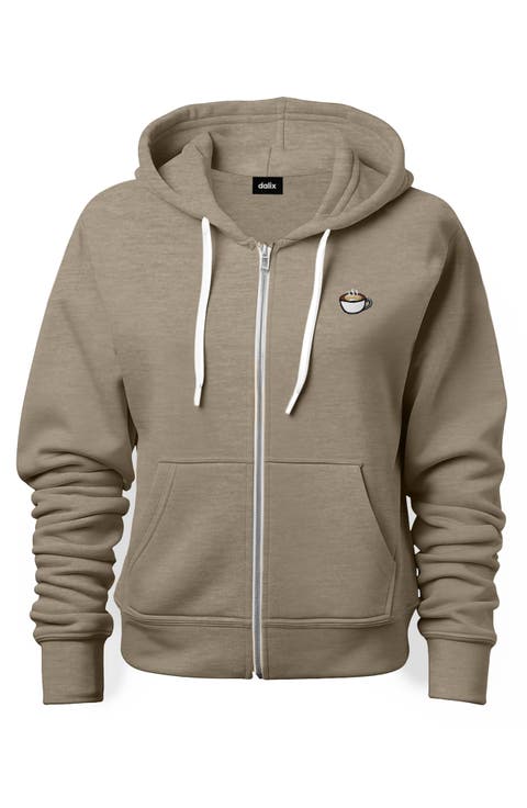 パーカー・フーディ GOLDEN  Men Hoodies GMP01223 P00189411421 Beige BOSS - Zip-up hoodie with logo patch - Light Beige