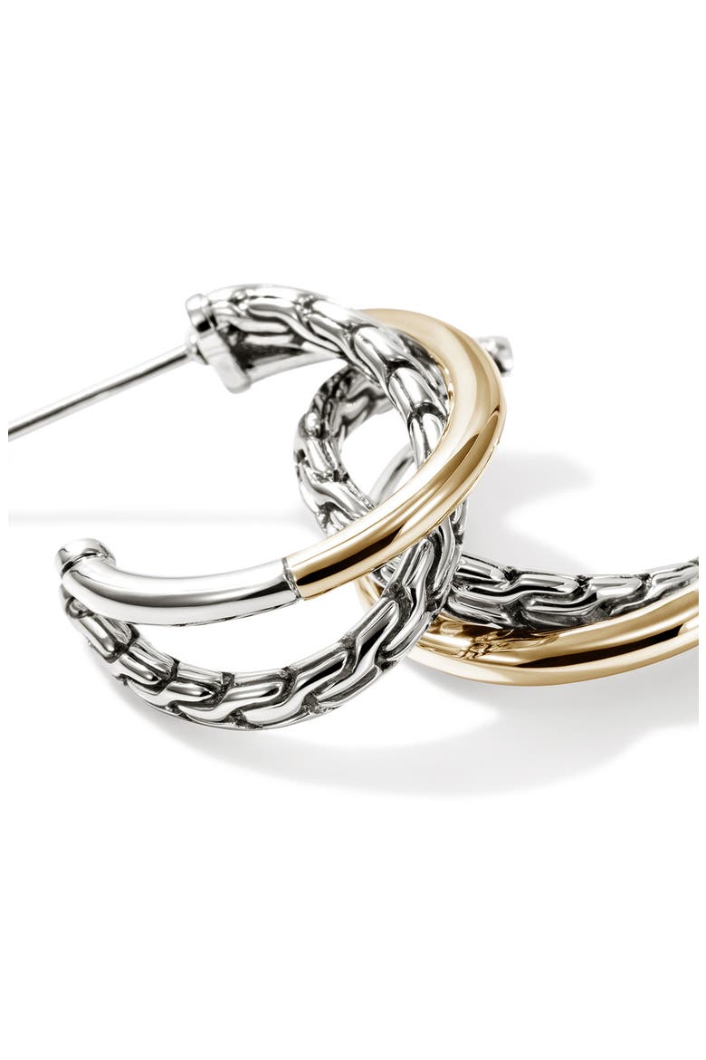 JH Essentials Crossover Earrings, 20.5mm, Alternate, color, SILVER/ GOLD