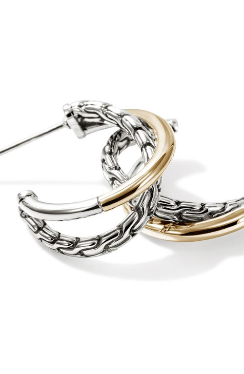 John Hardy 14k Yellow Gold & Sterling Silver Jh Essentials Crossover Earrings In Silver/gold