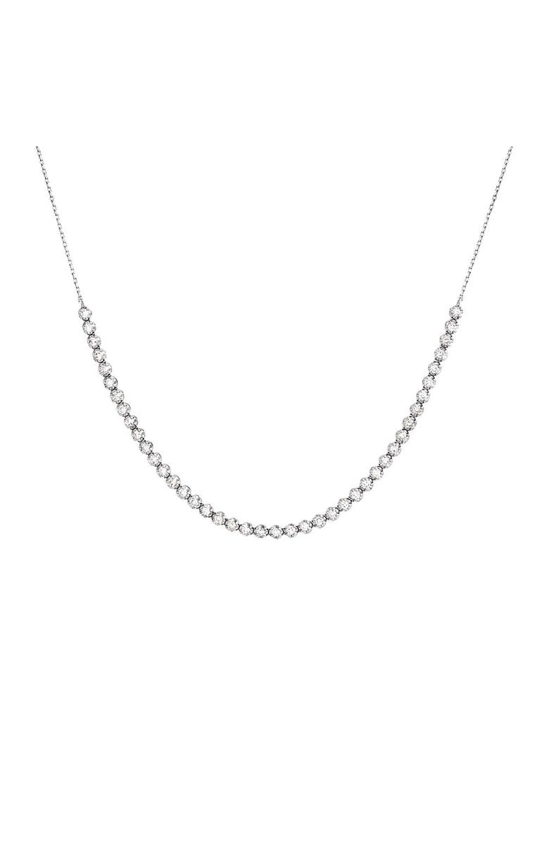 BY ADINA EDEN Diamond Thin Half Tennis Necklace 14K, Main, color, 14K White Gold