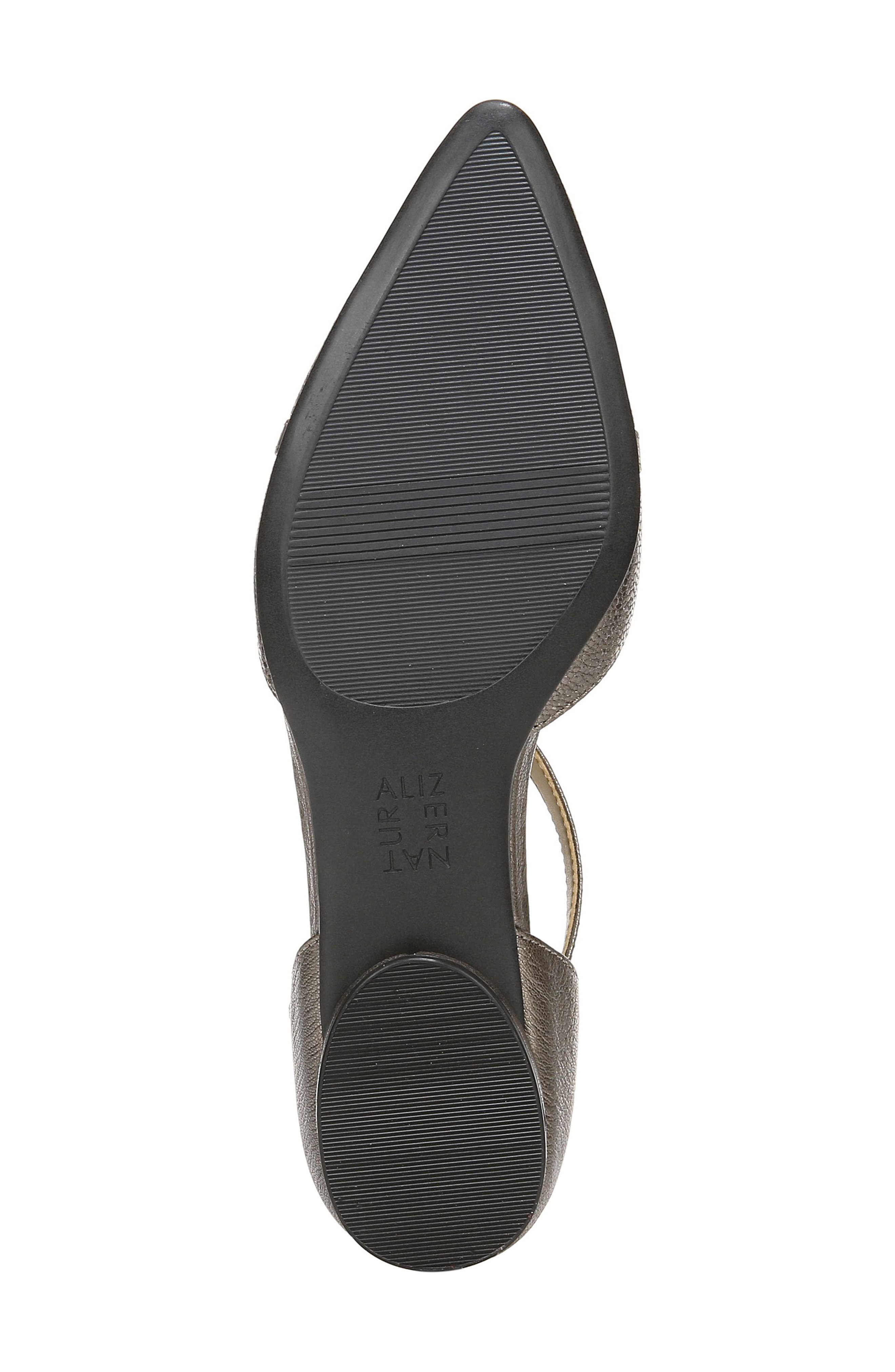 Hana Pointed Toe Flat, Alternate, color, PEWTER LEATHER