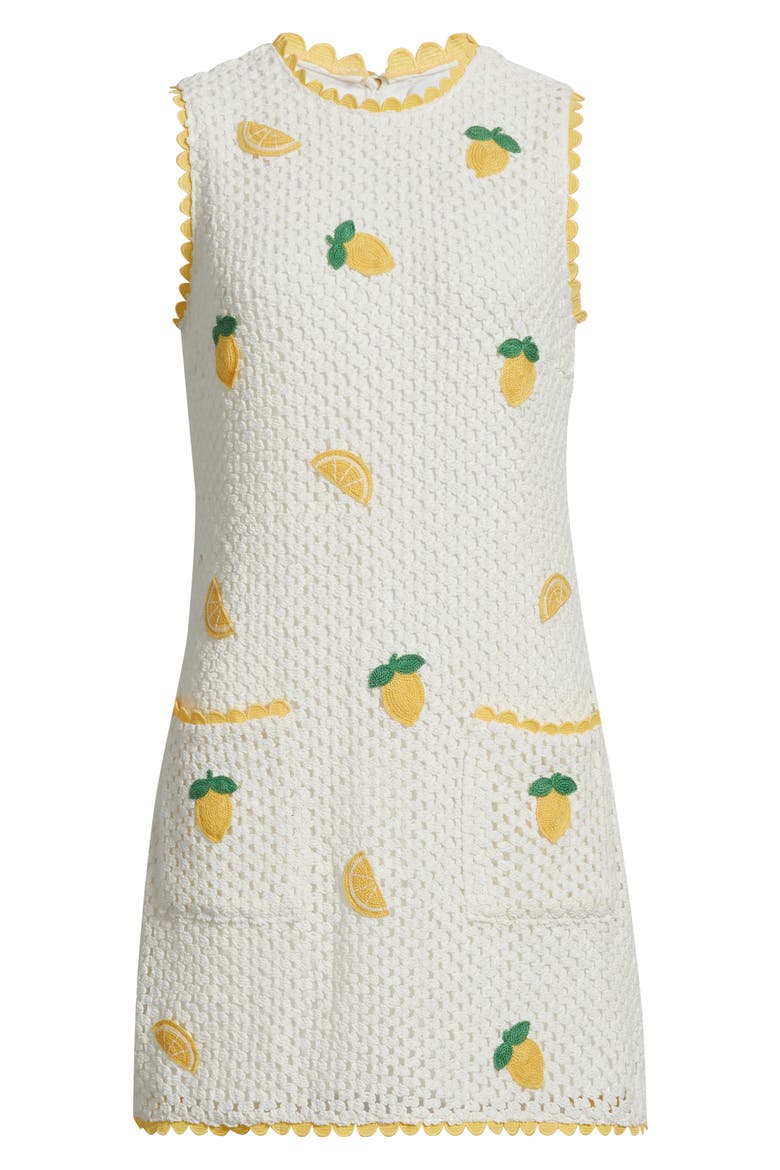 Wynn Sleeveless Crochet Minidress, Alternate, color, BRIGHT WHITE