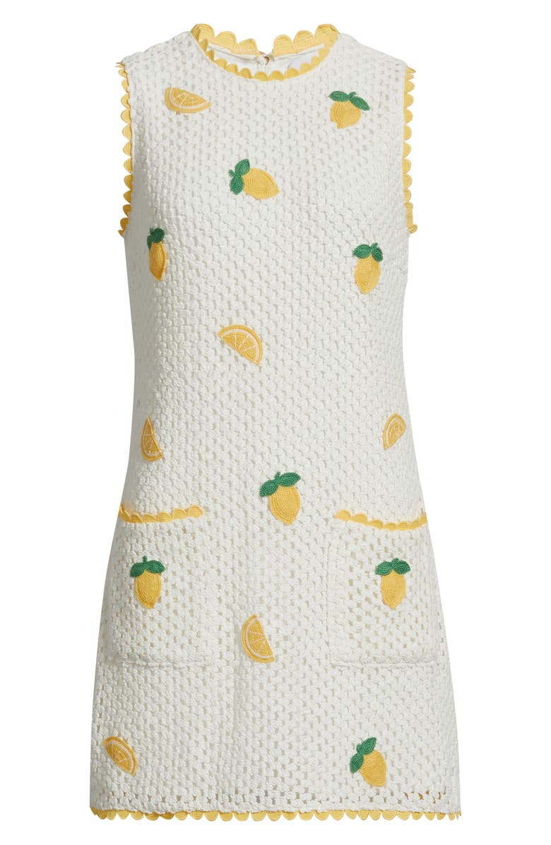Saylor Wynn Sleeveless Crochet Minidress, Alternate, color, Bright White