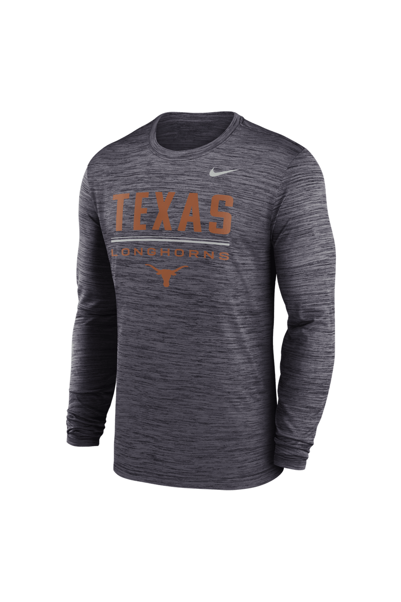 Men's Nike Black Texas Longhorns Sideline Velocity Dri-FIT Long Sleeve T-Shirt, Alternate, color, Black