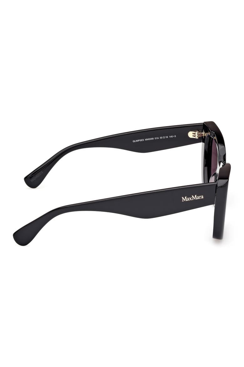 Glimpse5 50mm Polarized Butterfly Sunglasses, Alternate, color, SHINY BLACK / SMOKE