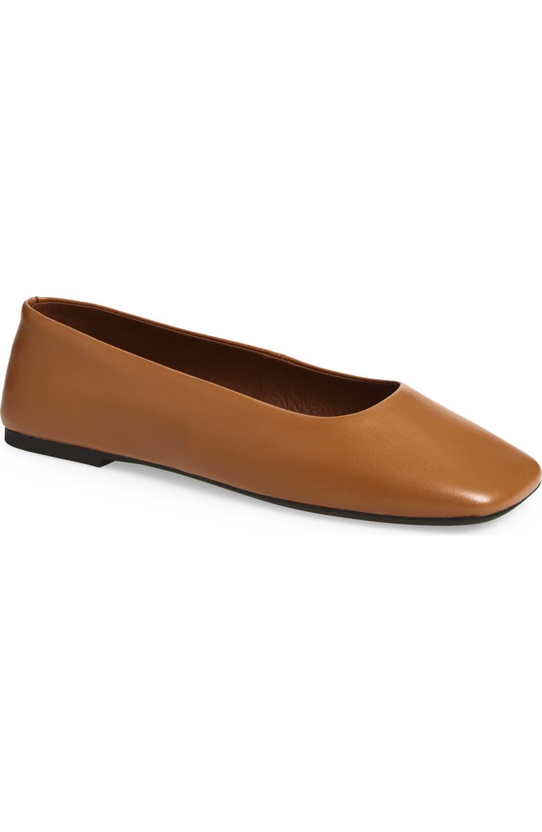 Jeffrey Campbell Listos Square Toe Flat, Main, color, Dusty Orange
