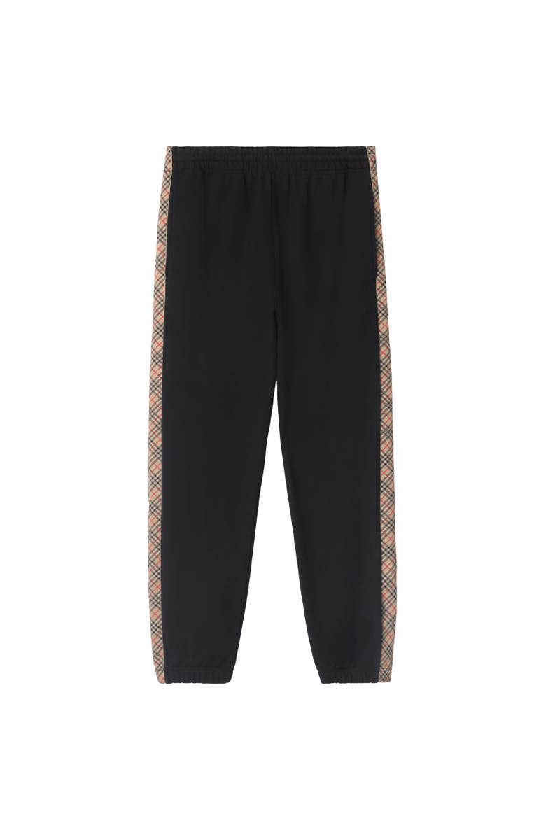 Burberry Check Trim Cotton Jogging Pants, Alternate, color, Black