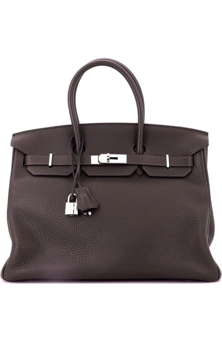 Pre-Owned Hermes Birkin Handbag Brown Togo with Palladium Hardware 35, Main, color,