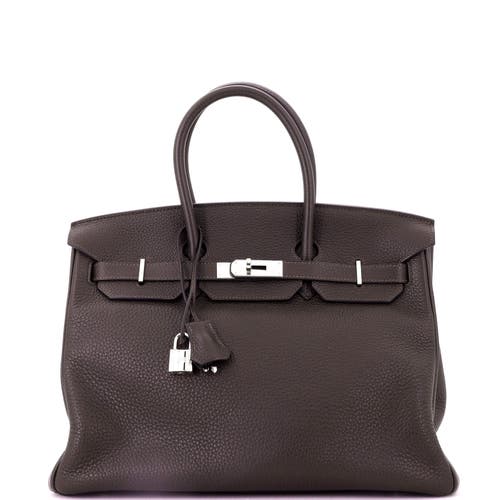 Pre-owned Hermes  Hermes Birkin Handbag Brown Togo With Palladium Hardware 35 In Brown