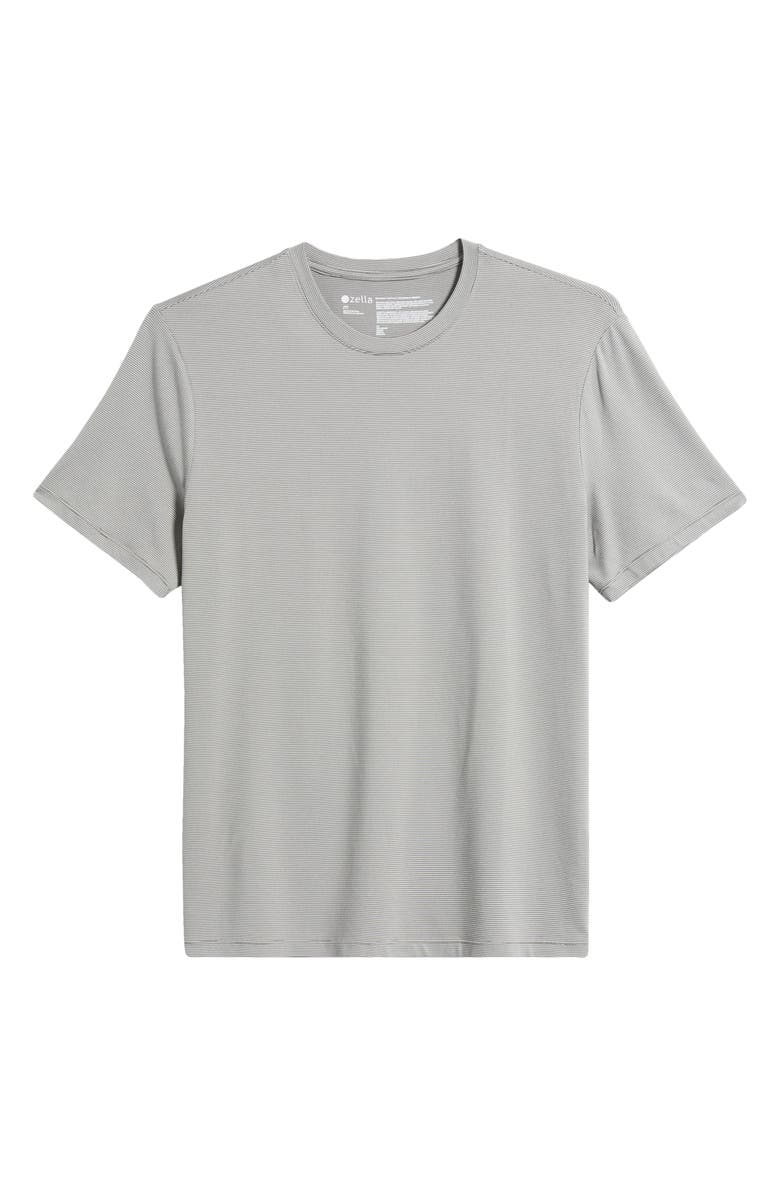 Zella Dynamic Stripe T-Shirt, Alternate, color, Grey Pewter Stripe