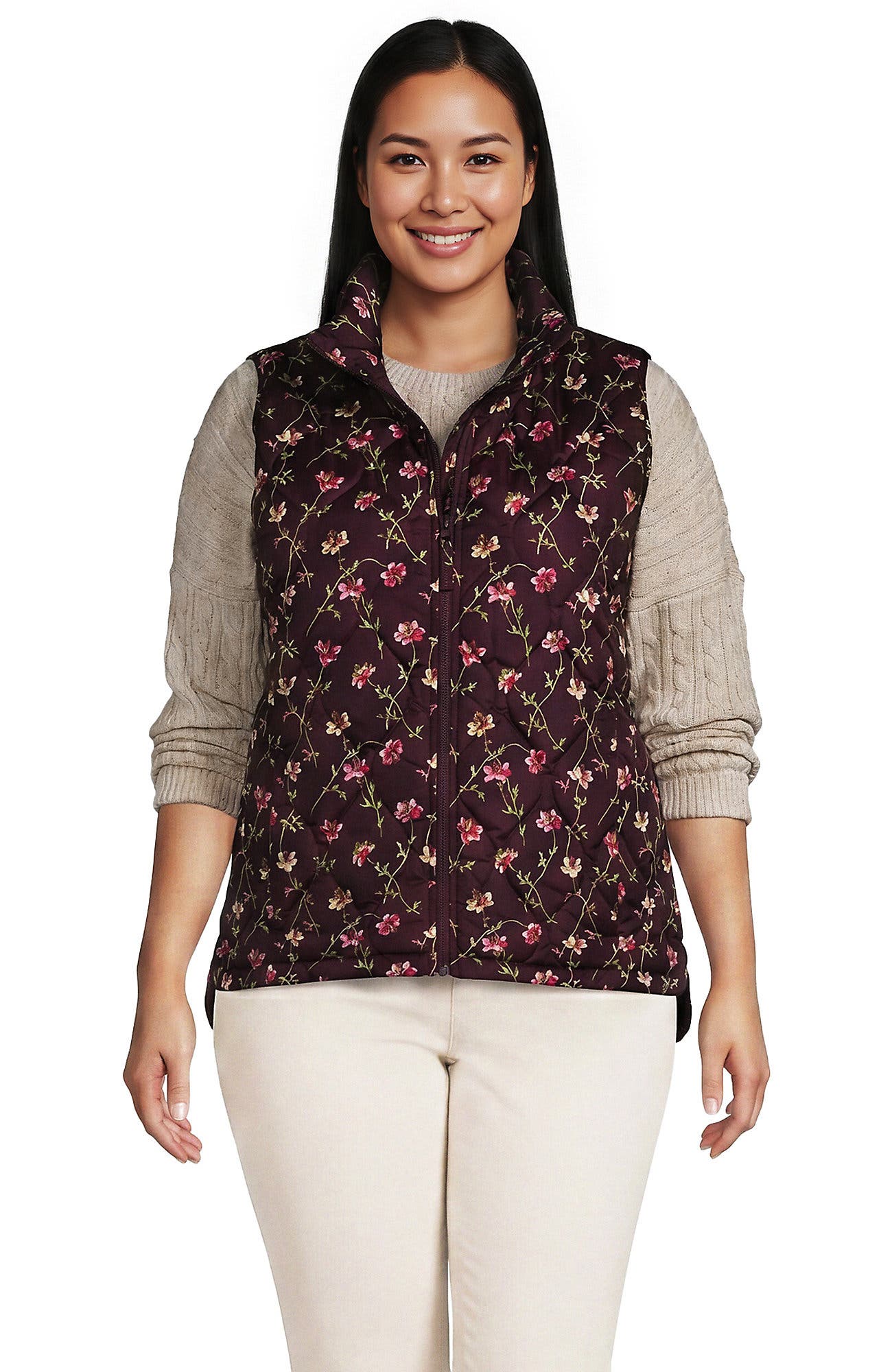 Lush Burgundy Tossed Floral