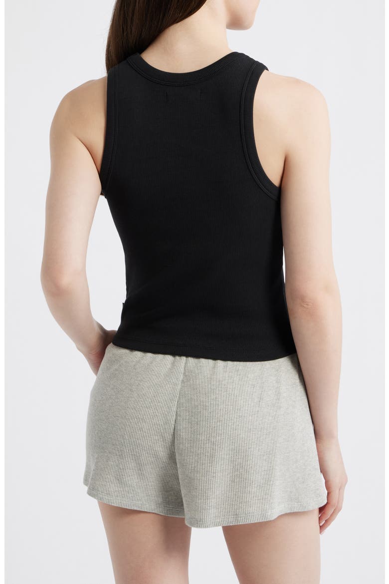 Classic Stretch Cotton Rib Tank, Alternate, color, BLACK