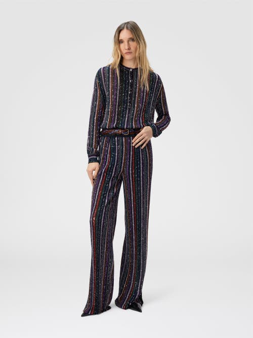 Missoni Herringbone-striped Sequin-embellished Trousers In Multi