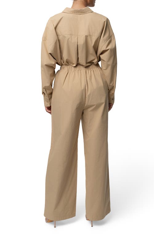 Jluxlabel Leon Pleated Wide Leg Pants In Brown