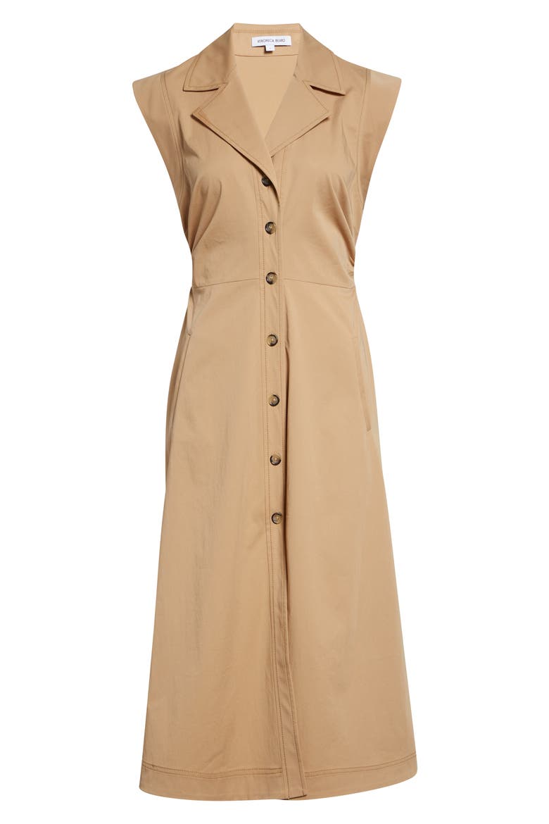 Orla Linen Blend Maxi Shirtdress, Alternate, color, KHAKI