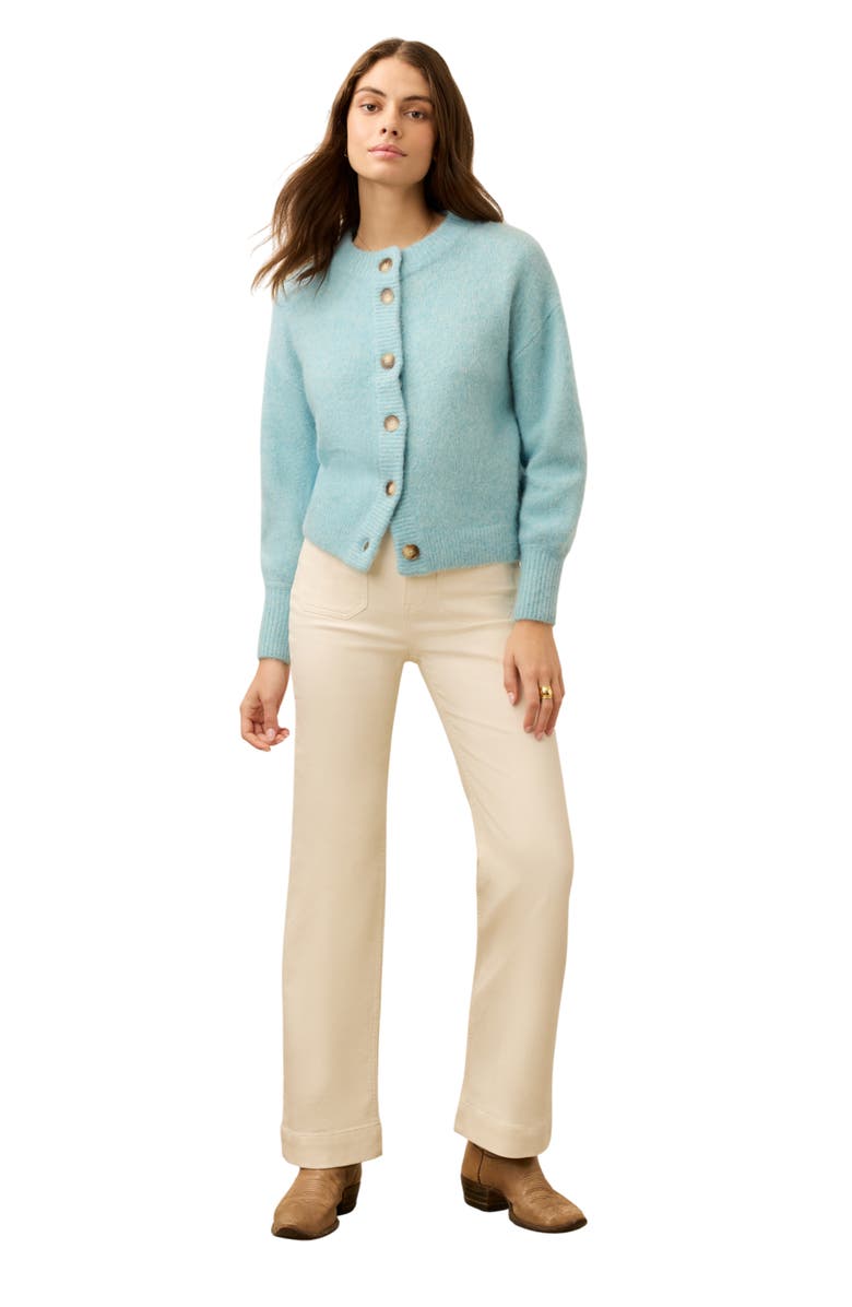Faherty Alpine Cozy Cardigan, Alternate, color, Lake Blue