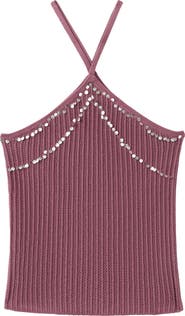 MANGO TEEN Sequin Halter Top