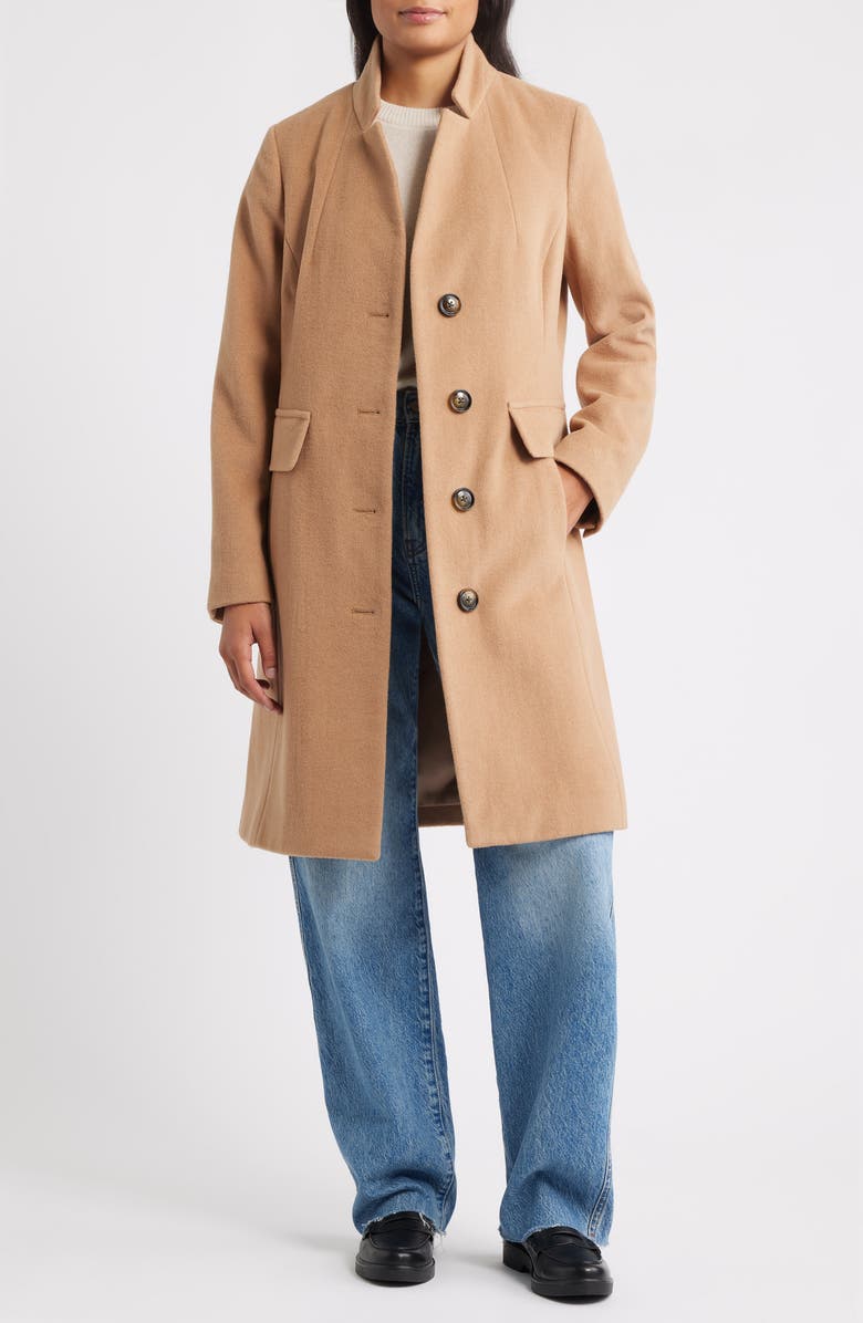 London Fog Wool Blend Coat, Alternate, color, Camel