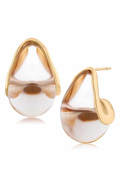 JARDIN Modern Sculpted Lucite Stud Earrings