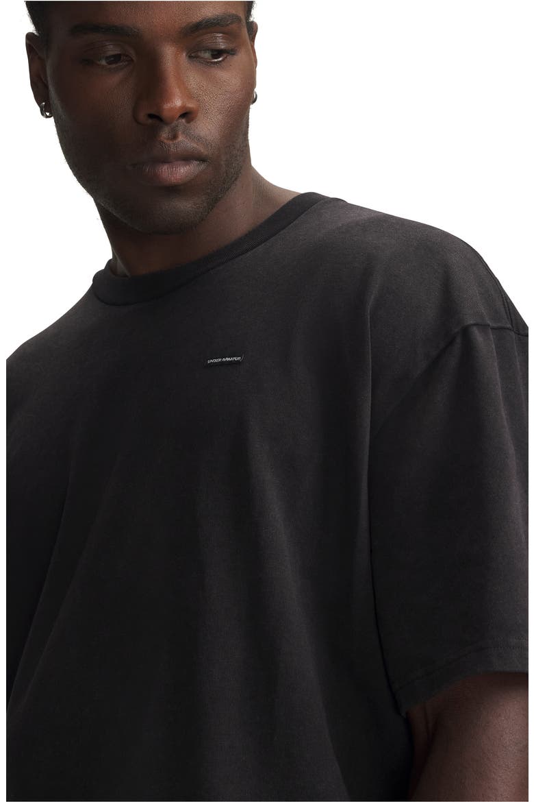 Heavyweight Oversized Washed T-Shirt, Alternate, color, ULTIMATE BLACK / BLACK