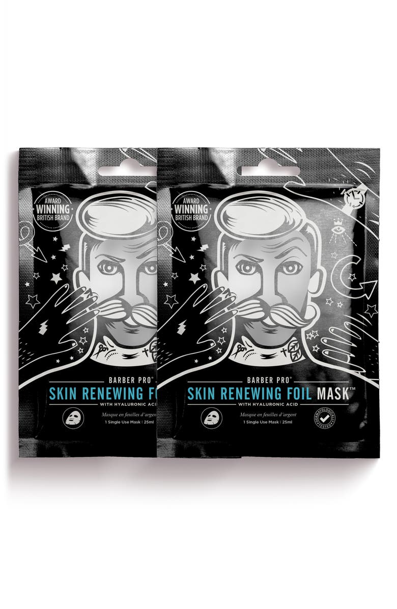 Barber Pro Skin Renewing Foil Mask Duo, Main, color,