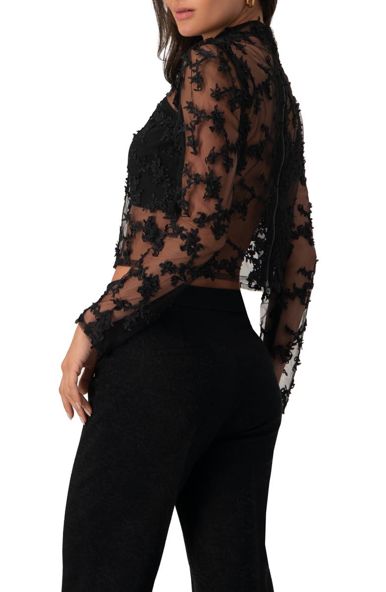 IVONNE Textured Straight Blouse, Alternate, color, Black